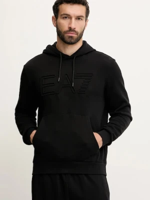 EA7 Emporio Armani bluza męska kolor czarny z kapturem gładka AF10432.7M000152