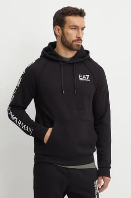 EA7 Emporio Armani bluza męska kolor czarny z kapturem gładka PJ07Z.8NPM08