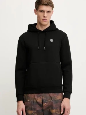 EA7 Emporio Armani bluza męska kolor czarny z kapturem gładka PJ4EZ.8NPM21