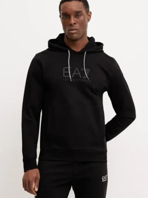 EA7 Emporio Armani bluza męska kolor czarny z kapturem z nadrukiem AF13512.7M000230