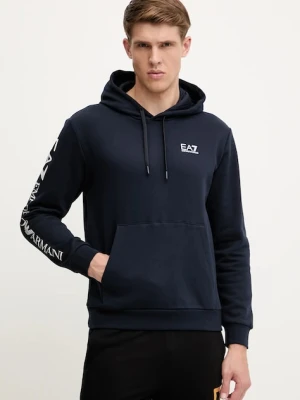 EA7 Emporio Armani bluza męska kolor granatowy z kapturem gładka AF10377.7M000570