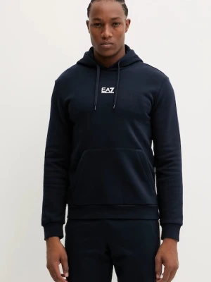 EA7 Emporio Armani bluza męska kolor granatowy z kapturem gładka PJVTZ.8NPM37