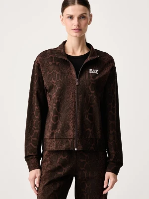 EA7 Emporio Armani bluza rozpinana damska bawełniana z elastanem brązowy