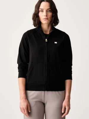 EA7 Emporio Armani bluza rozpinana damska bawełniana z elastanem czarny