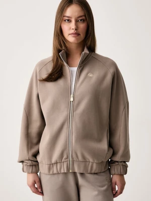 EA7 Emporio Armani bluza rozpinana damska z bawełną beżowy