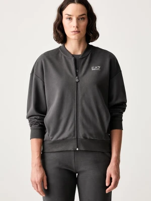 EA7 Emporio Armani bluza rozpinana damska z bawełną szary