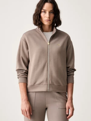 EA7 Emporio Armani bluza rozpinana damska z modalem brązowy