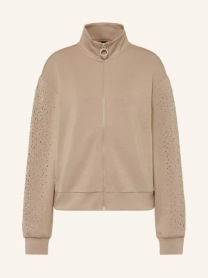 ea7 Emporio Armani Bluza Rozpinana Z Kamieniami Ozdobnymi braun BEŻOWY