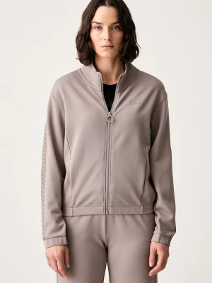 EA7 Emporio Armani bluza rozpinana z kapturem damska brązowy