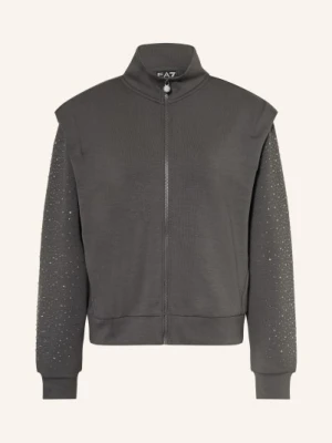 ea7 Emporio Armani Bluza Train Precious Z Kamieniami Ozdobnymi grau