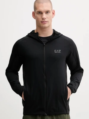 EA7 Emporio Armani bluza treningowa męska kolor czarny z kapturem gładka AF13534.7M000591