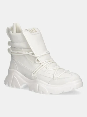 EA7 Emporio Armani buty damskie kolor beżowy na platformie AF18611.7X000335
