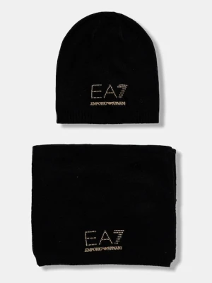EA7 Emporio Armani czapka i szalik z domieszką wełny kolor czarny AF16843.7W000717