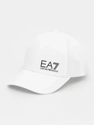 EA7 Emporio Armani czapka z daszkiem bawełniana kolor biały z nadrukiem AF11989.7X000005