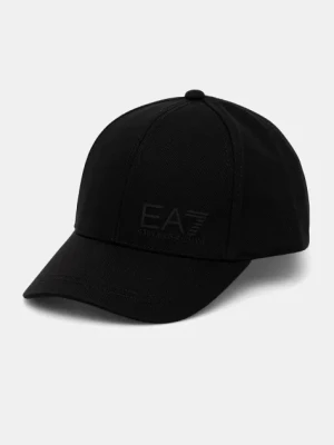 EA7 Emporio Armani czapka z daszkiem bawełniana kolor czarny z nadrukiem AF11989.7X000005