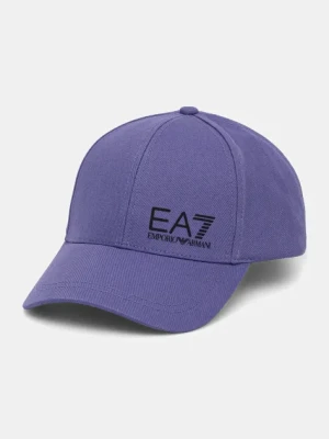 EA7 Emporio Armani czapka z daszkiem bawełniana kolor fioletowy z nadrukiem AF11989.7X000005