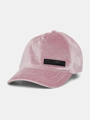 EA7 Emporio Armani czapka z daszkiem bawełniana różowy
