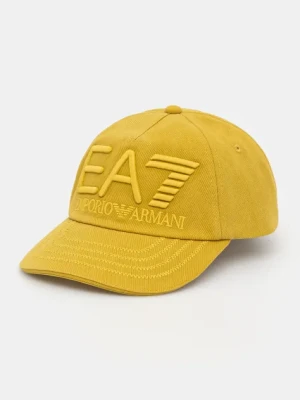 EA7 Emporio Armani czapka z daszkiem kolor żółty z aplikacją AF13150.7X000052