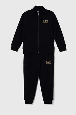EA7 Emporio Armani dres bawełniany dziecięcy kolor czarny