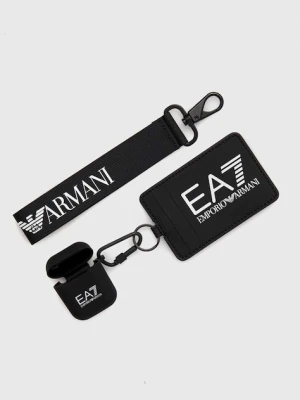 EA7 Emporio Armani etui na karty + etui na słuchawki kolor czarny