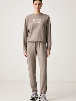 EA7 Emporio Armani komplet dresowy damski bawełniany z elastanem beżowy
