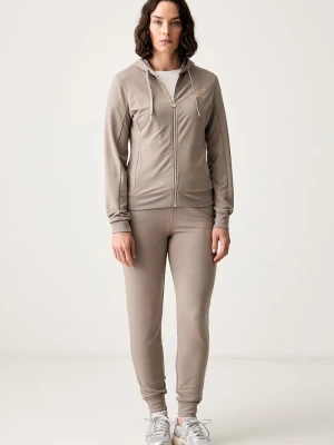EA7 Emporio Armani komplet dresowy damski brązowy