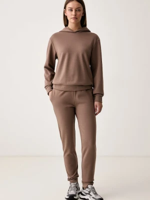 EA7 Emporio Armani komplet dresowy damski brązowy