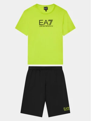 EA7 Emporio Armani Komplet t-shirt i szorty sportowe 3DBV01 BJ02Z 28BM Zielony Regular Fit