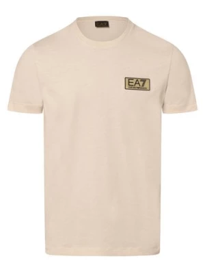 EA7 Emporio Armani Koszulka męska Mężczyźni Bawełna beżowy jednolity,