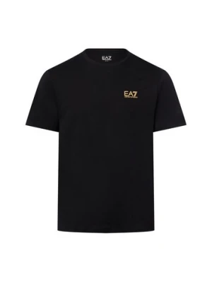 EA7 Emporio Armani Koszulka męska Mężczyźni Bawełna czarny jednolity,