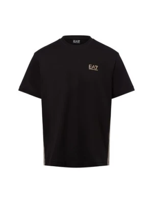 EA7 Emporio Armani Koszulka męska Mężczyźni Bawełna czarny jednolity,