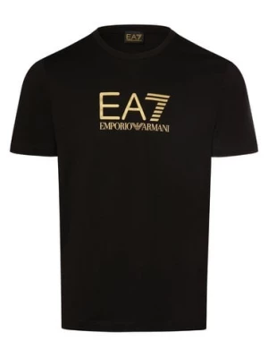 EA7 Emporio Armani Koszulka męska Mężczyźni Bawełna czarny nadruk,