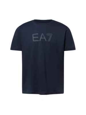 EA7 Emporio Armani Koszulka męska Mężczyźni Bawełna niebieski jednolity,
