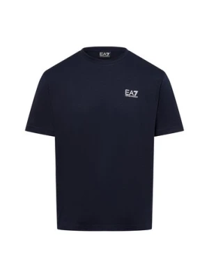 EA7 Emporio Armani Koszulka męska Mężczyźni Bawełna niebieski nadruk,