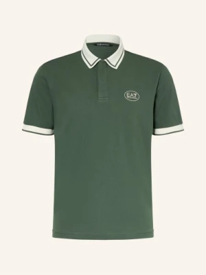 ea7 Emporio Armani Koszulka Polo Z Pikowanym Wzorem Regular Fit gruen