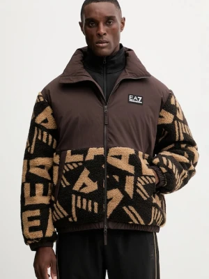 EA7 Emporio Armani kurtka kolor brązowy zimowa oversize AF16373.7M000720