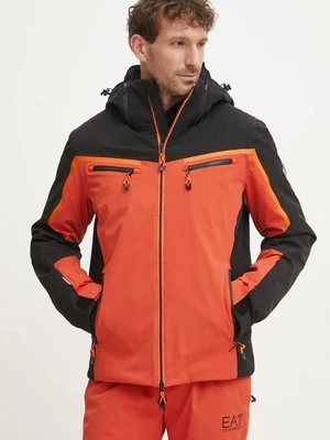 EA7 Emporio Armani kurtka narciarska Kitzbuhel Colorblock Logo kolor pomarańczowy PNCJZ.6DPG15