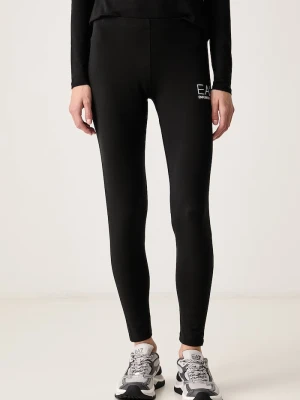 EA7 Emporio Armani legginsy damskie bawełniane z elastanem czarny