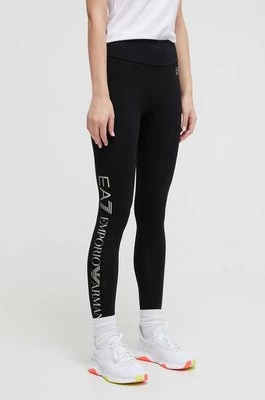 EA7 Emporio Armani legginsy damskie kolor czarny z nadrukiem