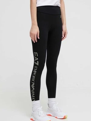 EA7 Emporio Armani legginsy damskie kolor czarny z nadrukiem