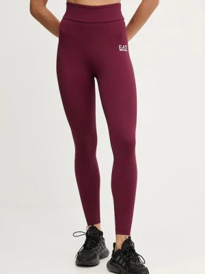 EA7 Emporio Armani legginsy treningowe kolor bordowy gładkie AF12625.7W000232