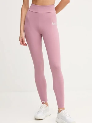 EA7 Emporio Armani legginsy treningowe kolor różowy gładkie AF12625.7W000232