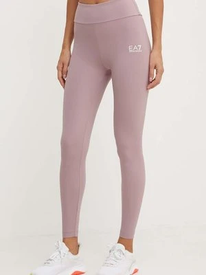 EA7 Emporio Armani legginsy treningowe kolor różowy gładkie TJKLZ.6DTP21