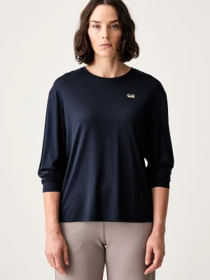 EA7 Emporio Armani longsleeve damski z wiskozą granatowy