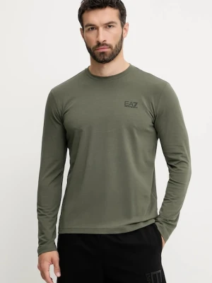 EA7 Emporio Armani longsleeve kolor zielony z nadrukiem 8NPT28.PJVQZ.1846