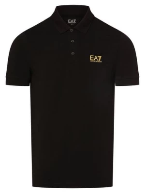 EA7 Emporio Armani Męska koszulka polo Mężczyźni Bawełna czarny jednolity,