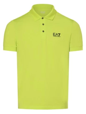 EA7 Emporio Armani Męska koszulka polo Mężczyźni Bawełna zielony jednolity,