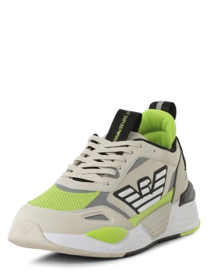 EA7 Emporio Armani Męskie buty sportowe Mężczyźni Tekstylia beżowy|biały|zielony jednolity,