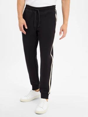 EA7 Emporio Armani Męskie spodnie do biegania Mężczyźni Bawełna czarny jednolity,