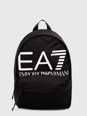 EA7 Emporio Armani plecak kolor czarny duży z nadrukiem